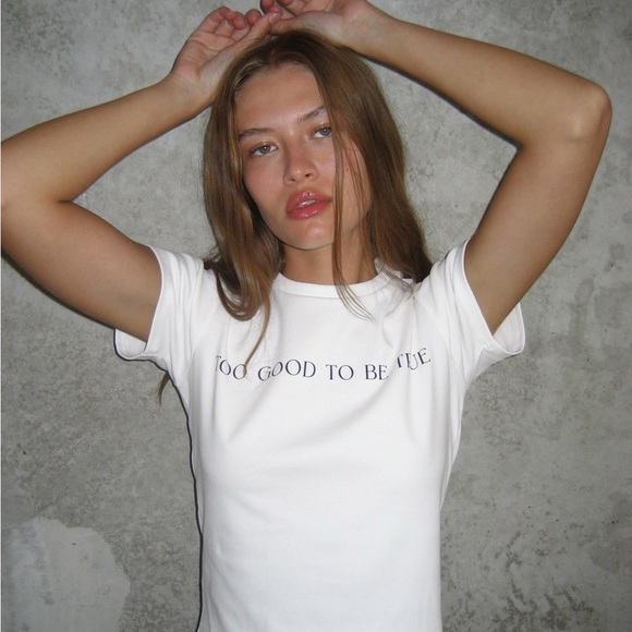 With Jean too good to be true tee size S - Picture 4 of 10